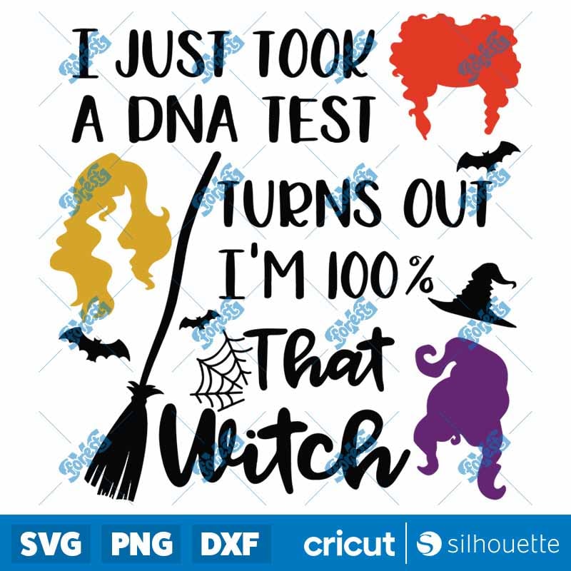 I Just Took A DNA Test Halloween SVG - Funny Witch Spooky Shirt Cut File