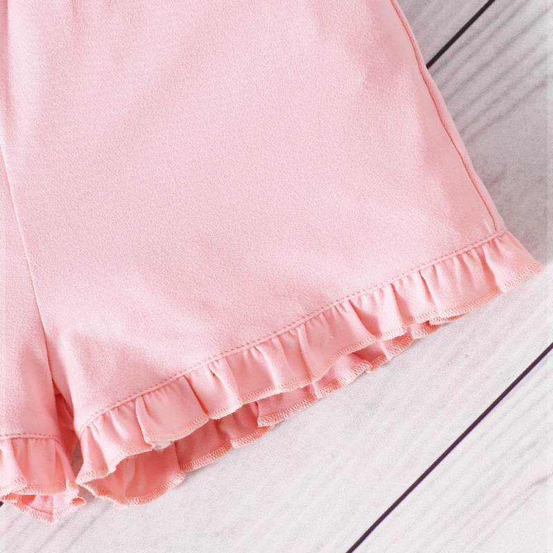 Girls short sleeve floral top with comfortable shorts set