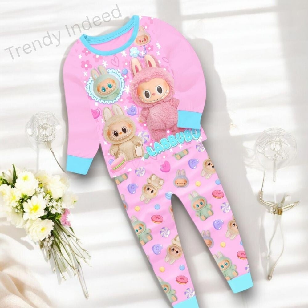 Glow in the dark kids sleepwear cute cartoon theme pajamas