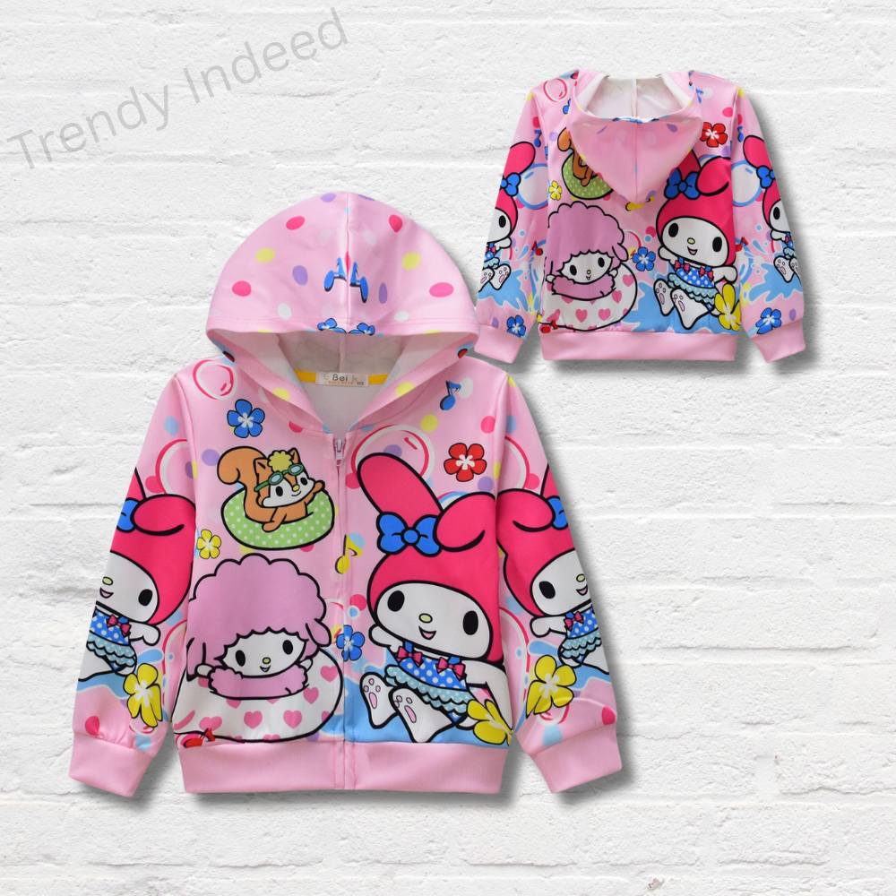 My Melody inspired hooded jacket for girls cute cozy outerwear