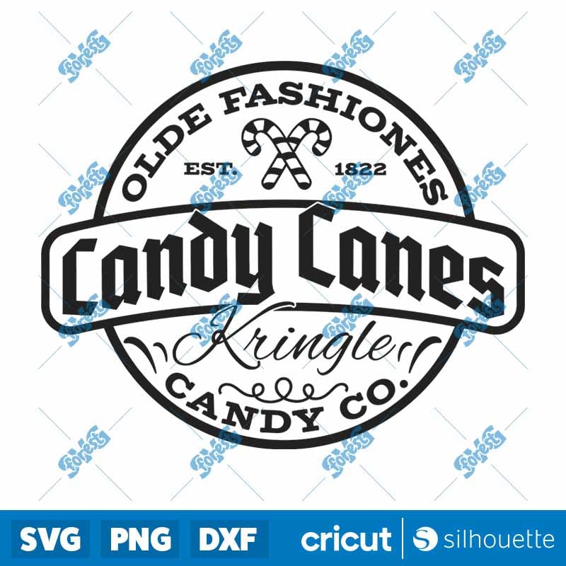 Olde Fashioned Candy Canes SVG - Round Christmas Sign & Candy Cane Cut File