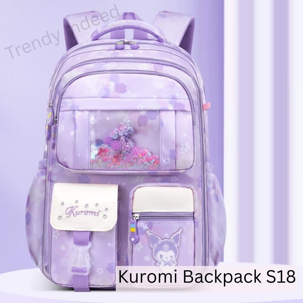 Cute cartoon style kids backpack spacious school bag with padded straps