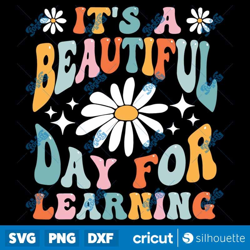 Beautiful Day for Learning Rainbow SVG - Teacher & Student Cut File