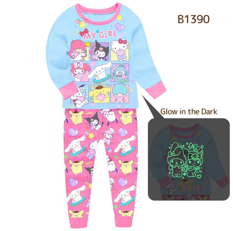Toddler boys girls pajamas colorful cartoon theme nightwear