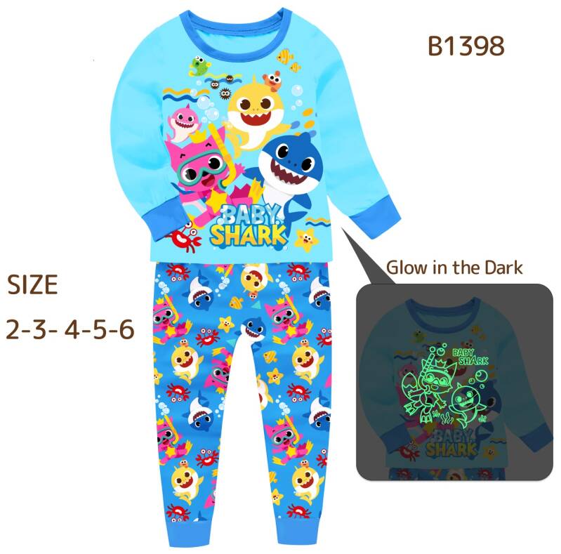 Children cute print pajamas soft cotton sleepwear set