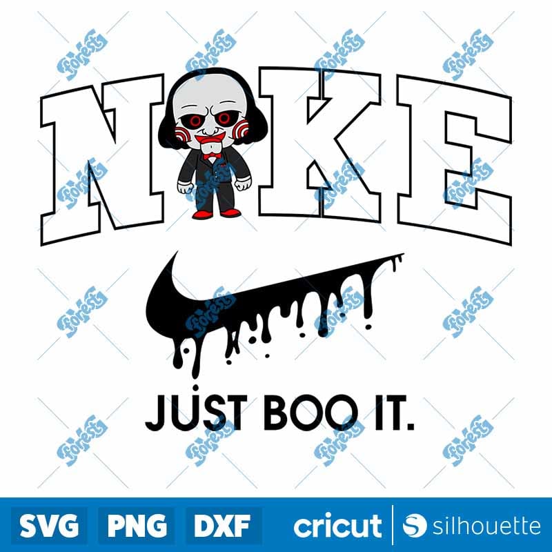 Nike Just Boo It x Baby Jigsaw SVG - Horror Halloween Slasher Cut File