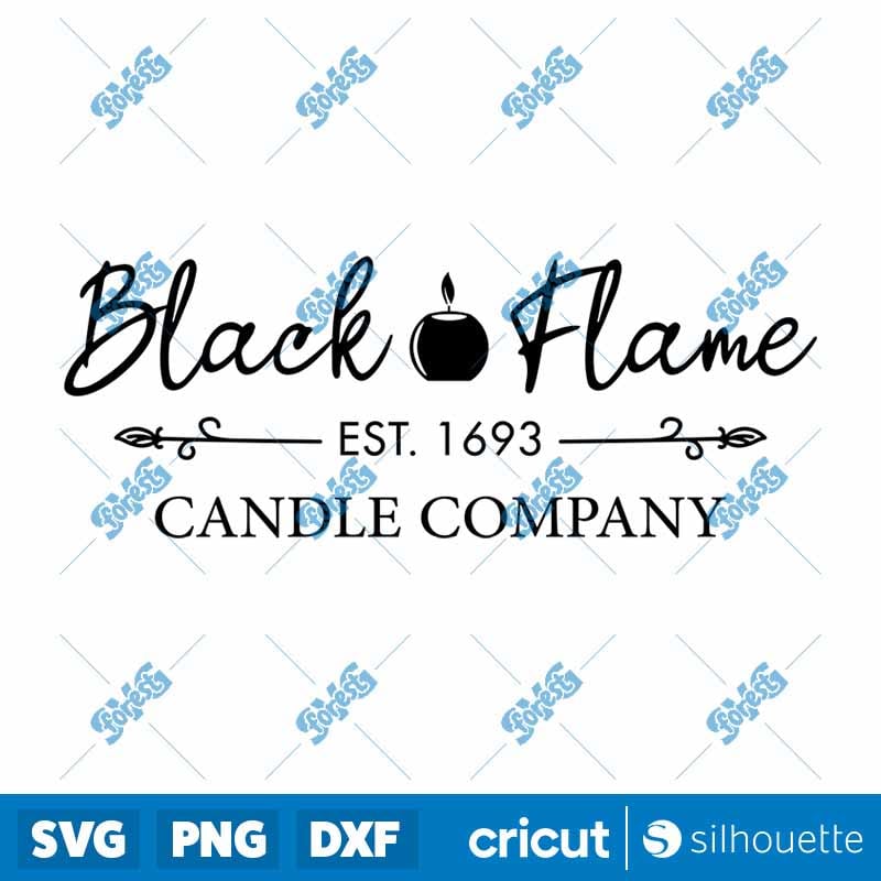 Black Flame Candle Co SVG - Halloween Horror & Boo Spooky Cut File