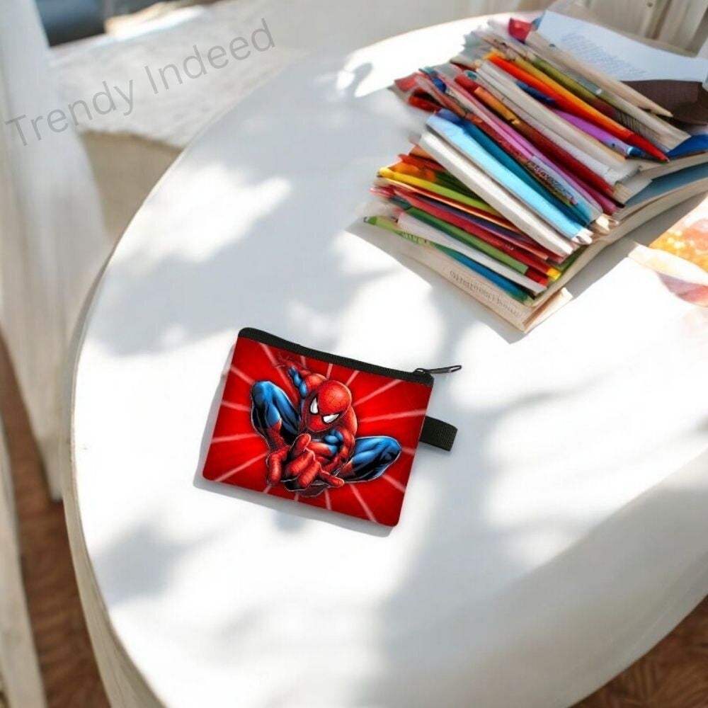 Superhero inspired kids coin purse durable mini wallet