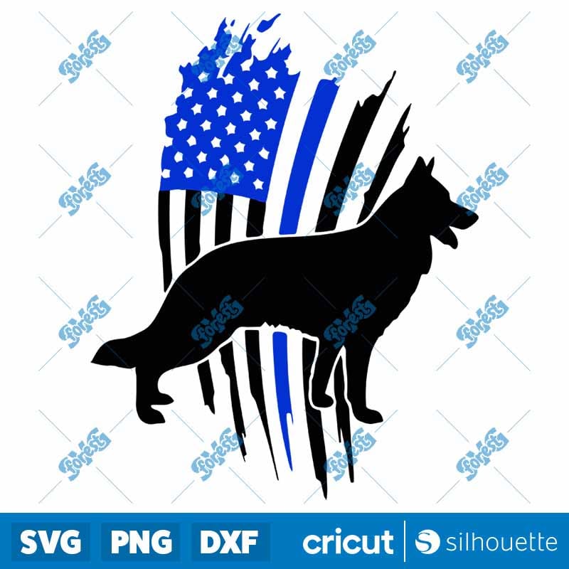 Back the Blue SVG - Police K9 & Military Dog Flag Clipart - US Patriotic Files