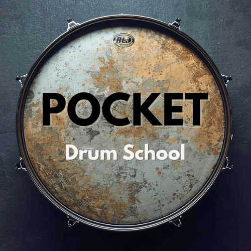 Snare Drum with logo of Pocket Drum School, Drum lessons with Professional drummer, Kyle Ray