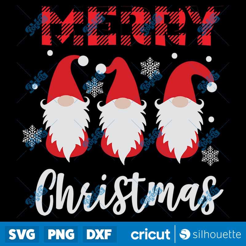 Merry Christmas Gnomes SVG - Holiday Gnome Clipart & Cut Files for Cricut