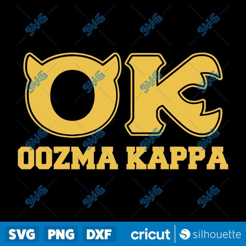 Monsters University Oozma Kappa SVG - OK Fraternity Logo Digital Cut File