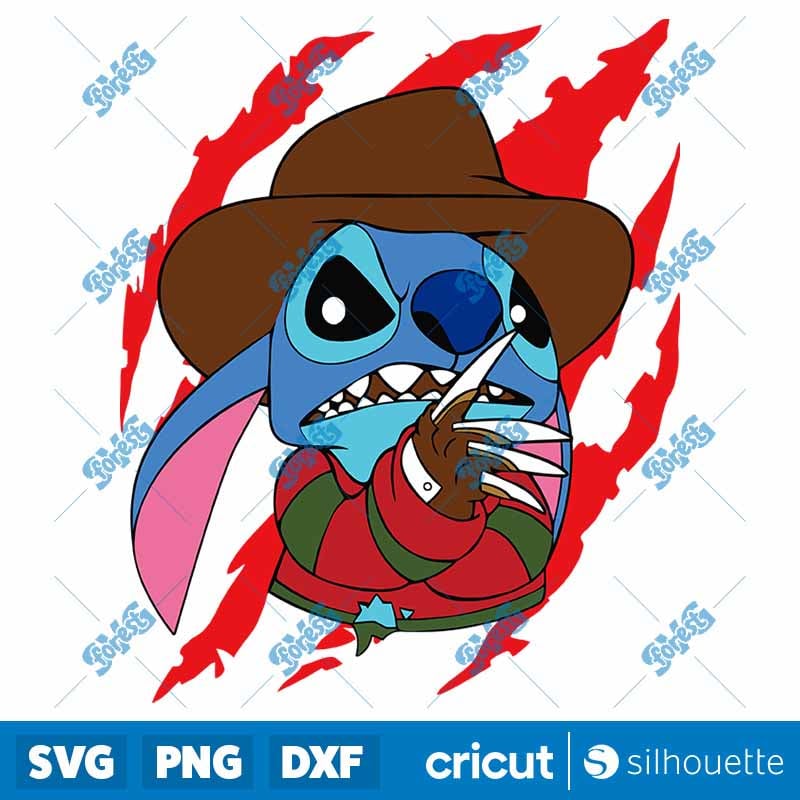 Freddy x Stitch Halloween SVG - Disney Horror Mashup Digital Cut File