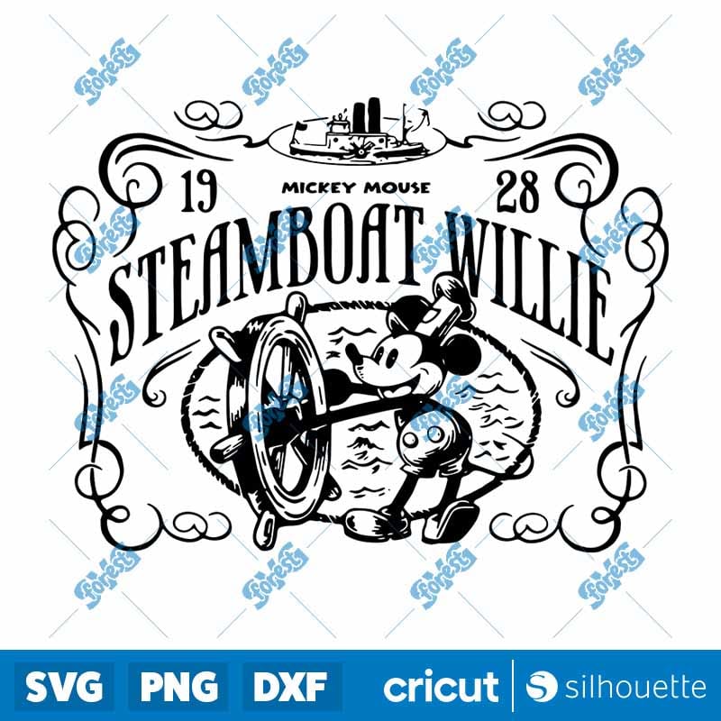 Retro Steamboat Willie SVG - Vintage Mickey Mouse Cut Files for Cricut