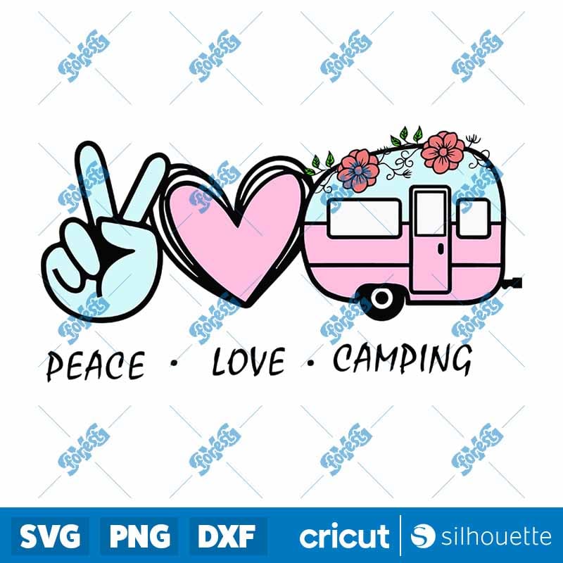 Peace Love Camping SVG | Camper Life & Camp Shirt Digital Cut File