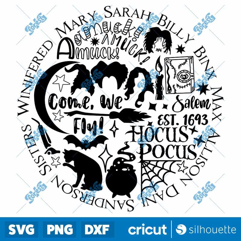 Hocus Pocus SVG | Halloween Sanderson Sisters Shirt Design for Cricut & Silhouette