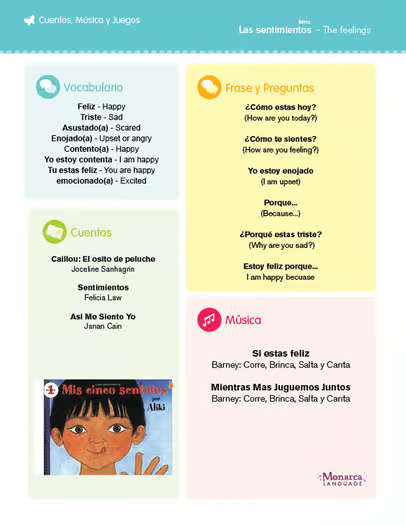 Feelings Spanish Lesson - Sentimientos NEW BUNDLE