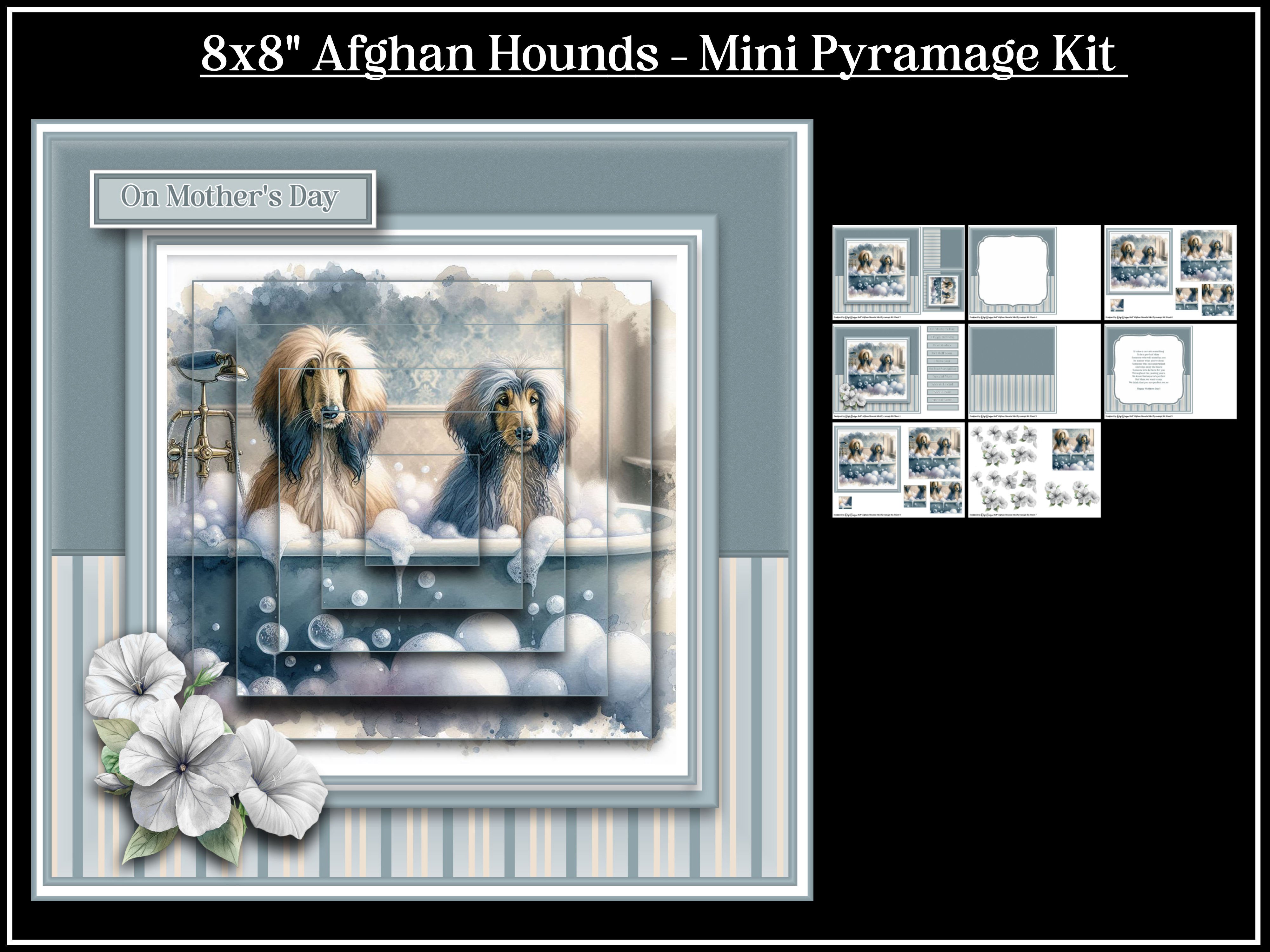 8x8" Afghan Hounds Mini Pyramage Kit - Payhip