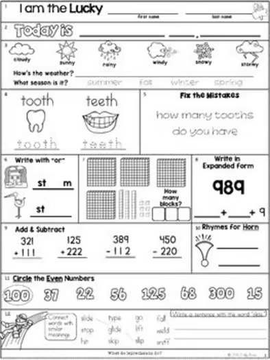 March Morning Work Second Grade Math and ELA Digital and PDF