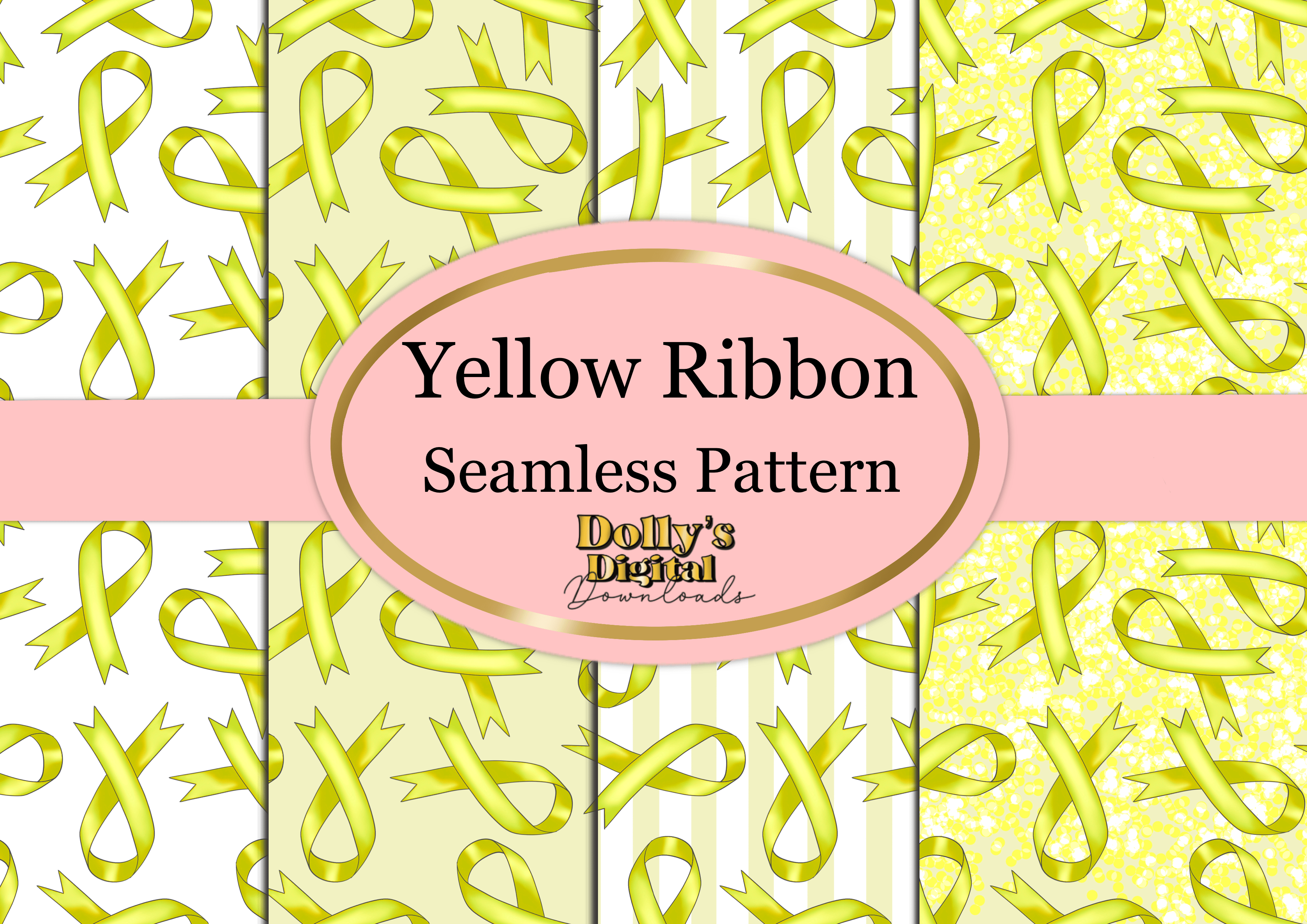 Yellow Ribbons Pattern Yellow Ribbon Seamless Patterns - Payhip
