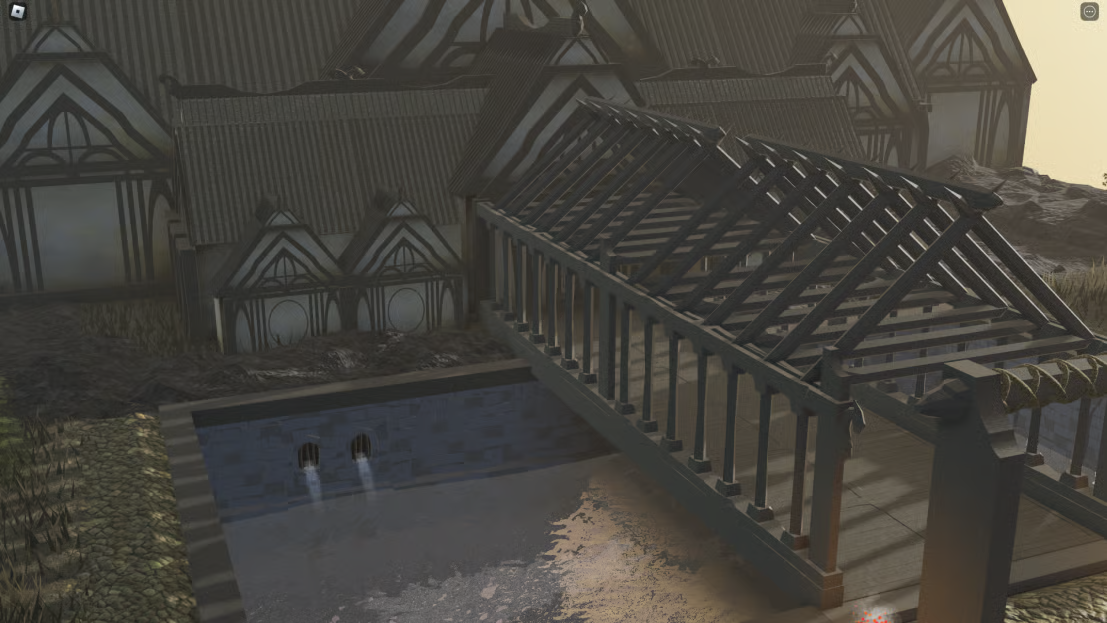 Boat near medieval settlement Roblox