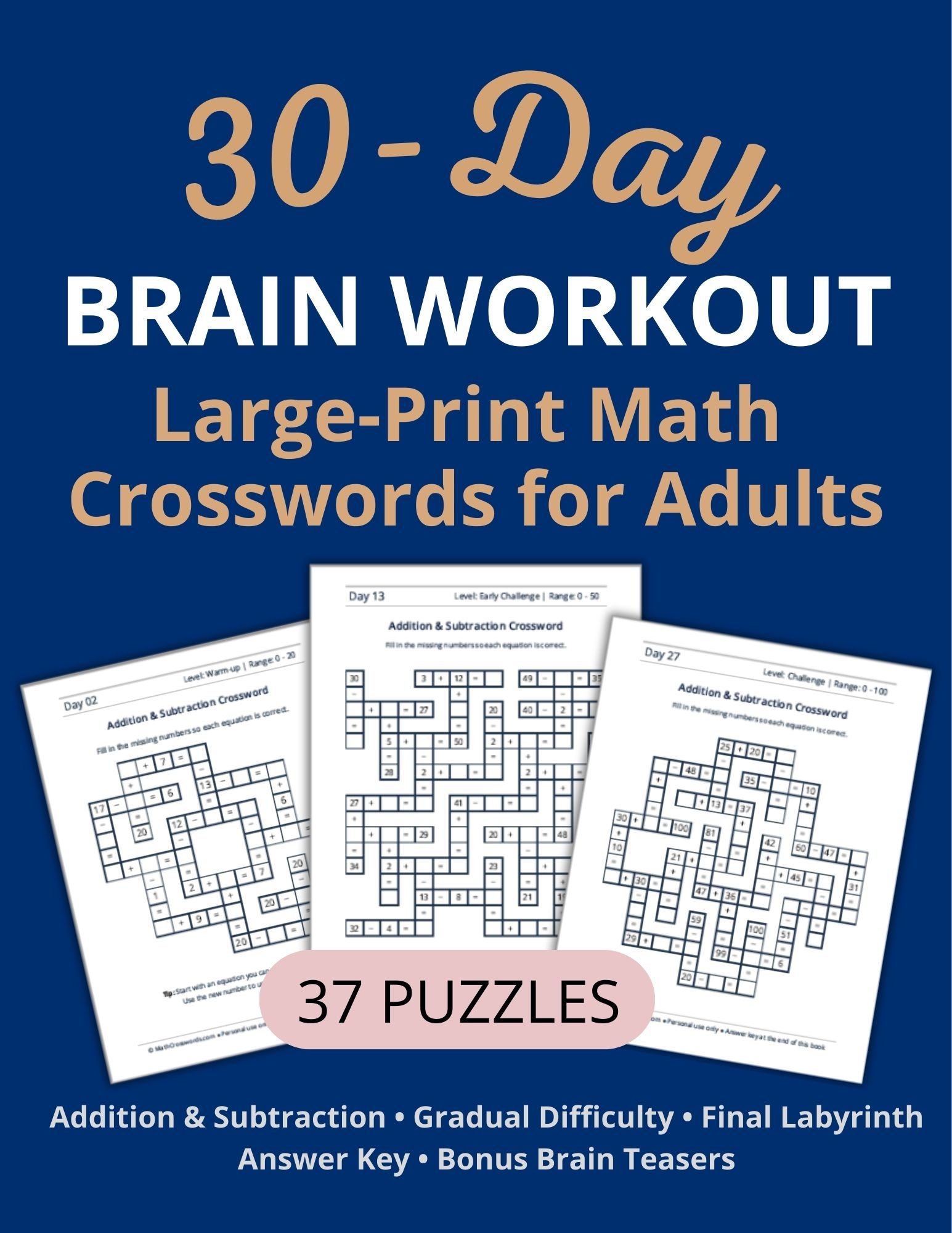 Left Math Math Crosswords For Adults - Payhip