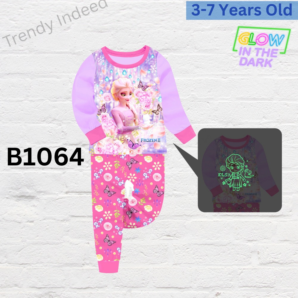 Kids glow in the dark pajamas fun cartoon themed nightwear