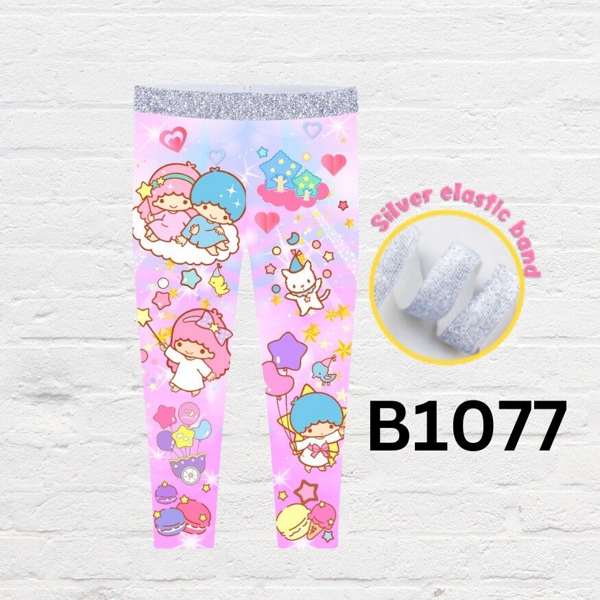Girls playful cartoon themed leggings comfortable kids outfit