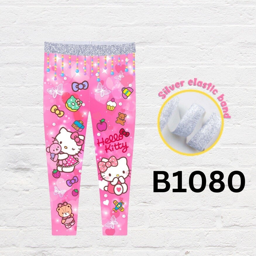 Children fun cartoon inspired leggings soft cotton stretch pants