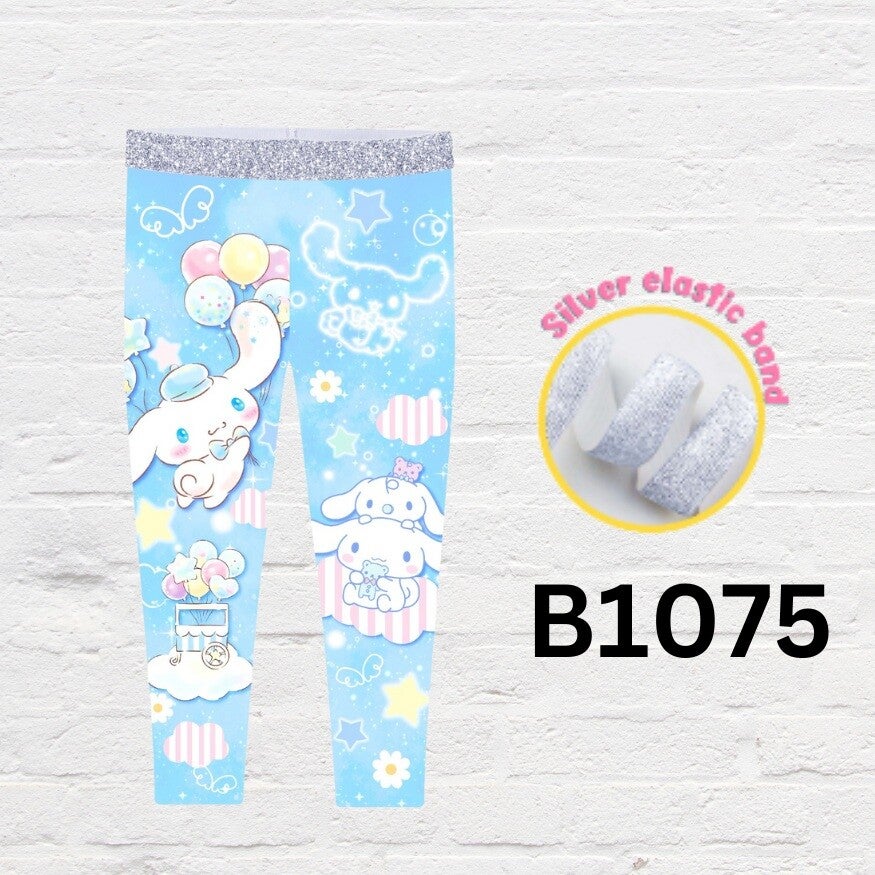Girls cute cartoon print leggings comfortable everyday wear