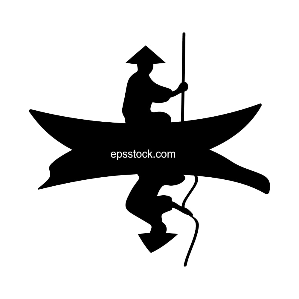 Chinese man in a boat