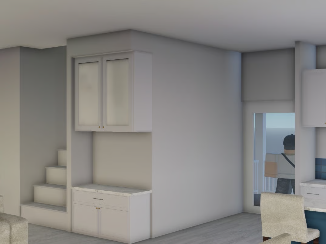 Porch balcony on upper floor Roblox house