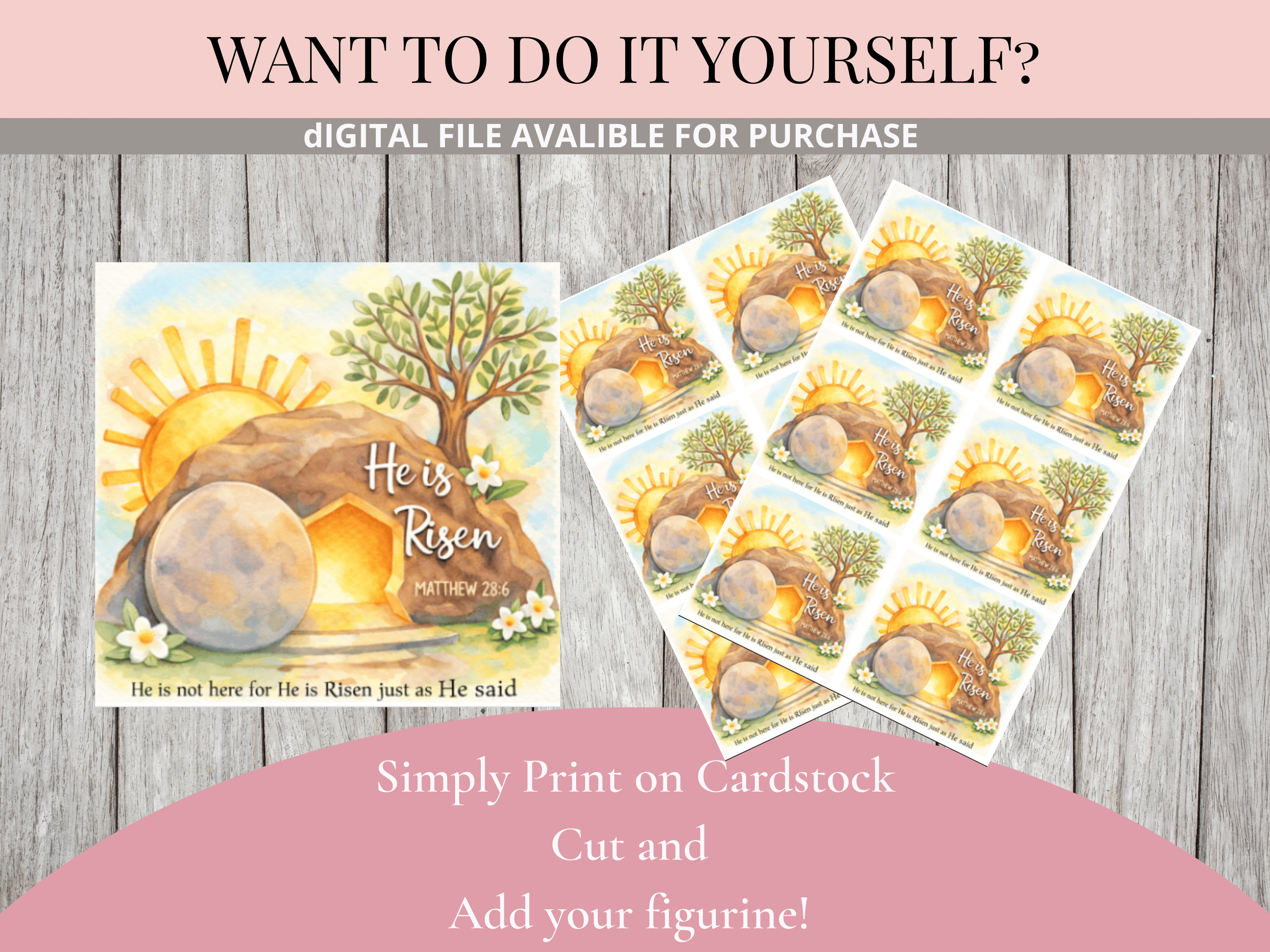 Mini Jesus Easter Pocket Card Printable | DIY Christian Easter Favor ...