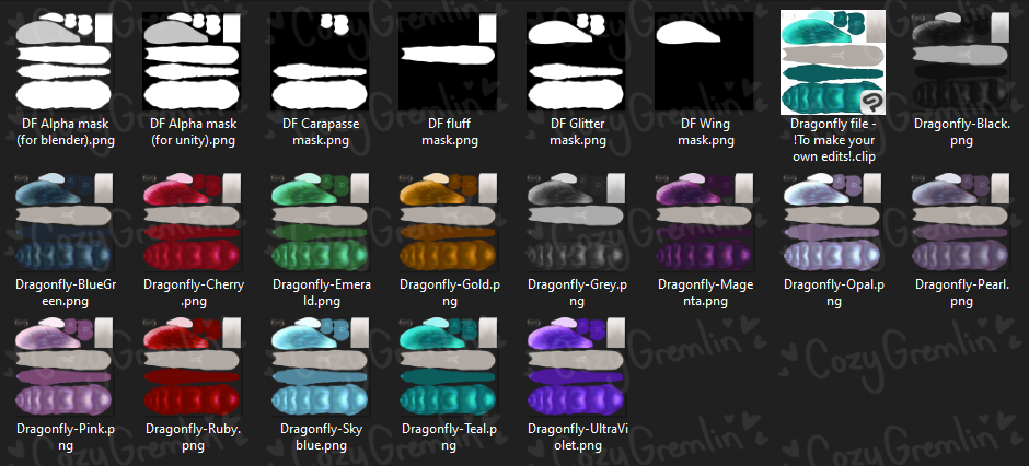 dragonfly texture files preview