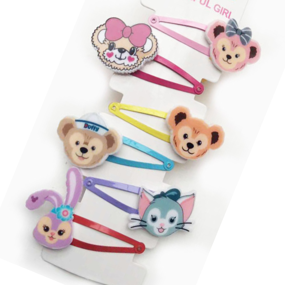 Cute plush animal hair clip soft kids hair accessory