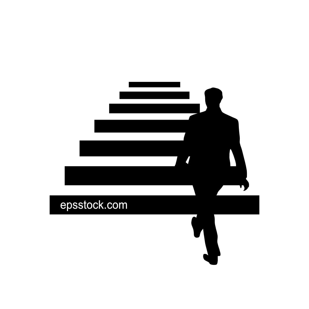 a man climbs the stairs