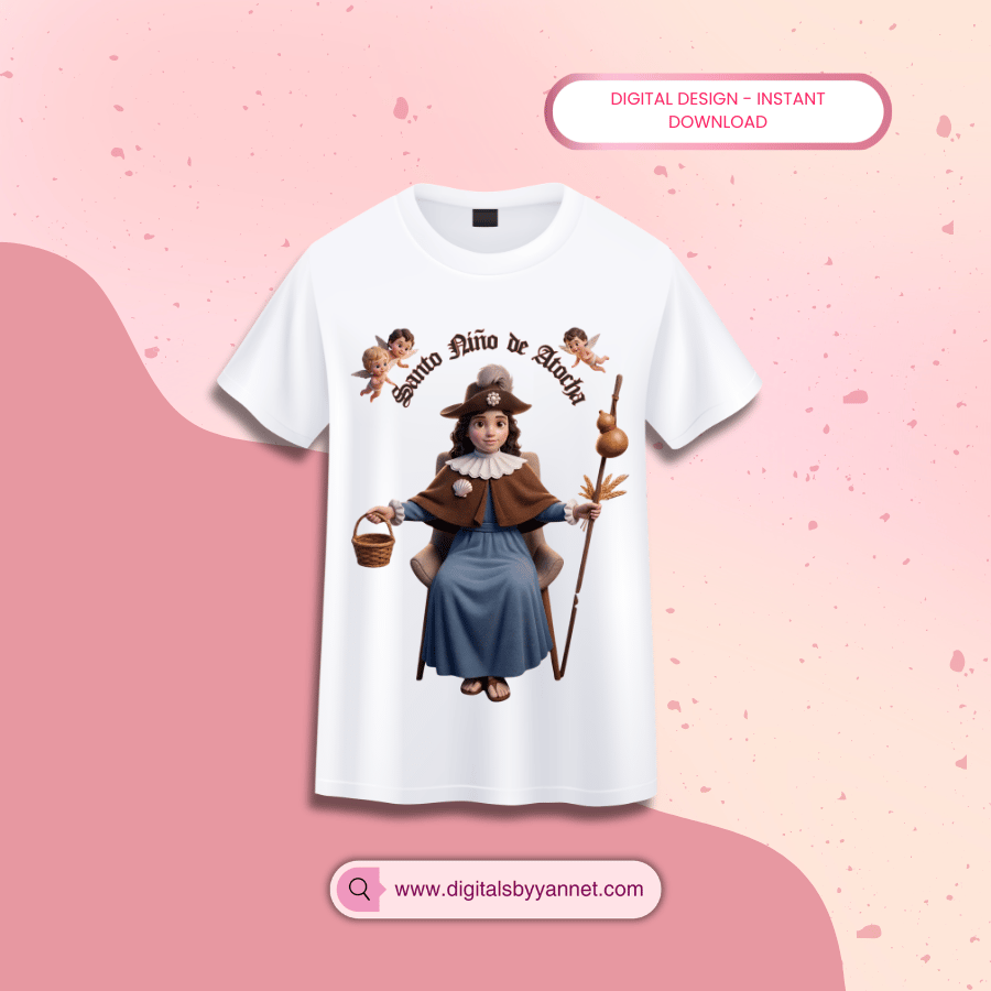 Santo Niño de Atocha PNG for Sublimation | Catholic Saint Digital Design