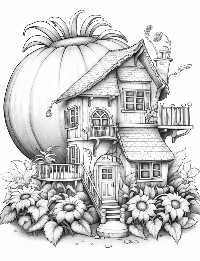 Fairy House Coloring Pages