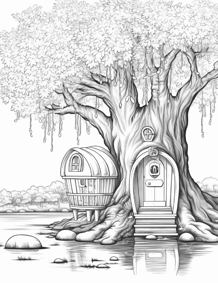 Fairy House Coloring Pages