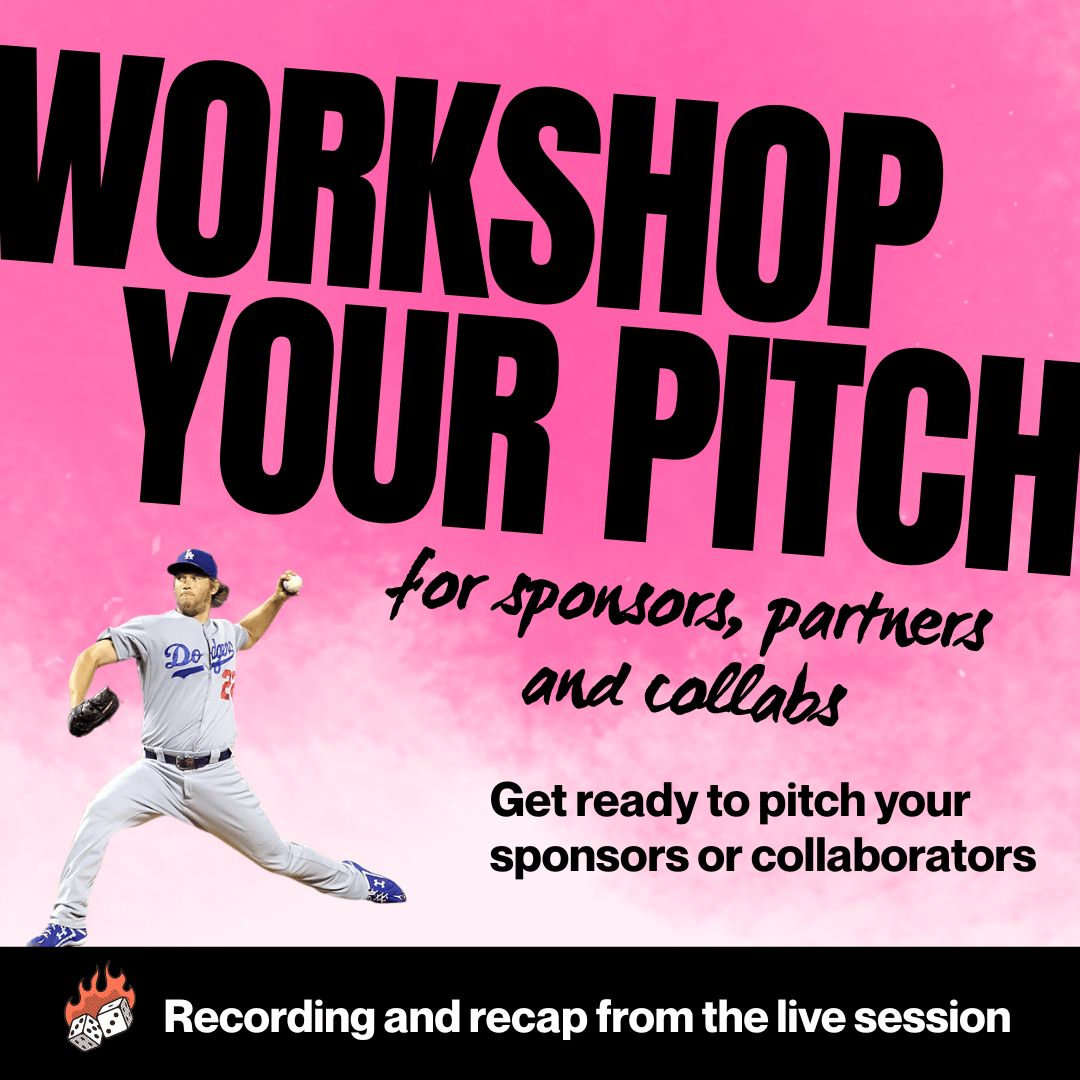 Recoding Pitch Workshop your sponsorship pitch: Recording and recap