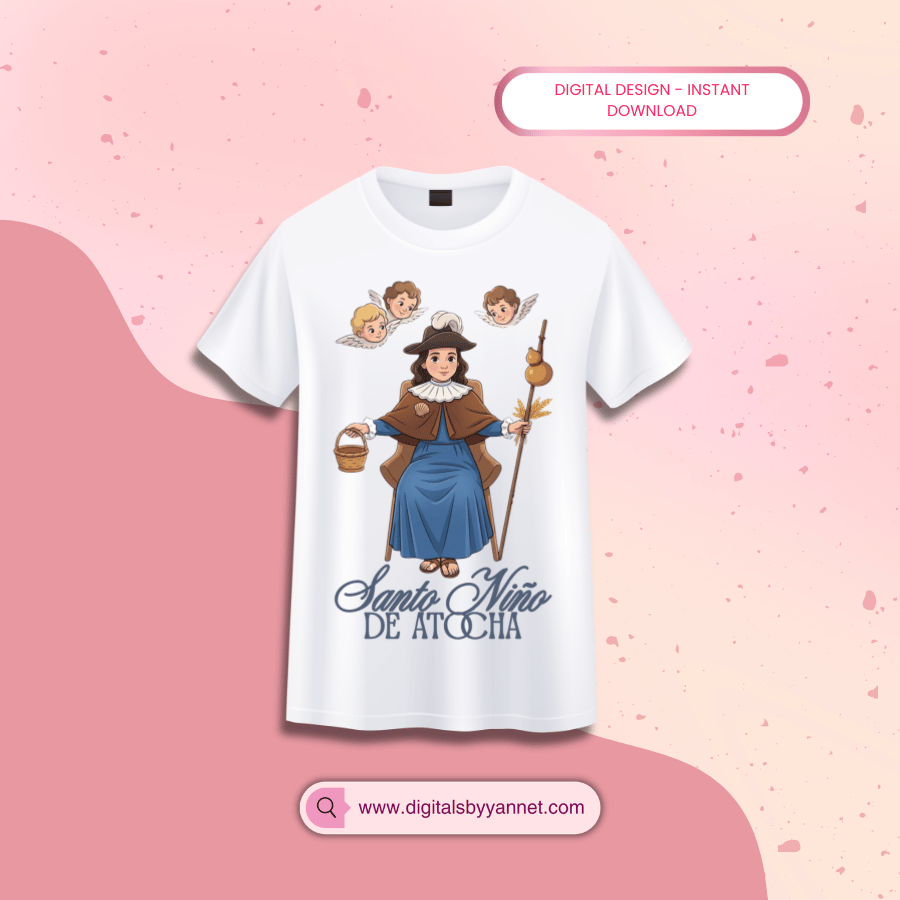 Catholic Sublimation Design | Santo Niño de Atocha PNG for Shirts & Tumblers