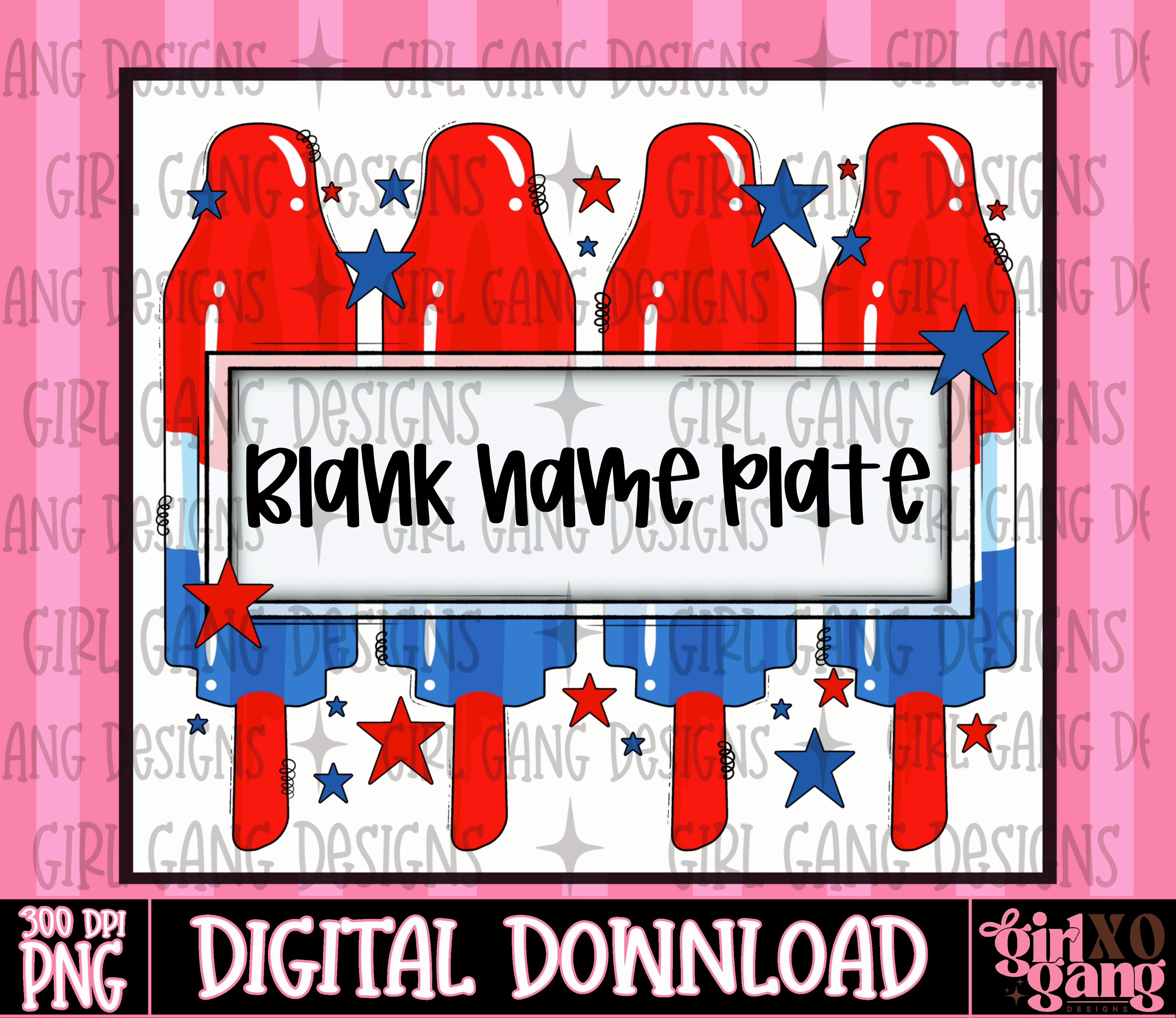 BLANK bomb pop name plate png - Payhip
