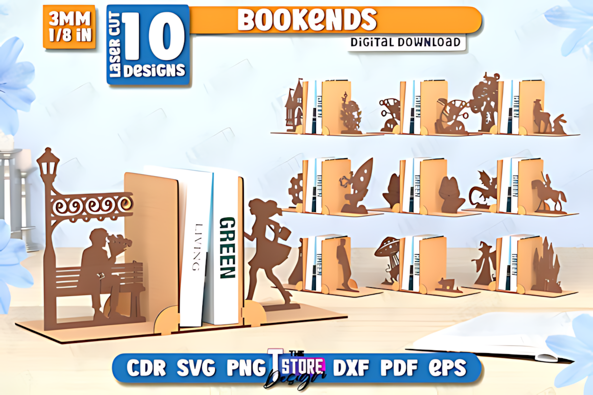 Bookends Laser Cut Bundle | Book Stopper