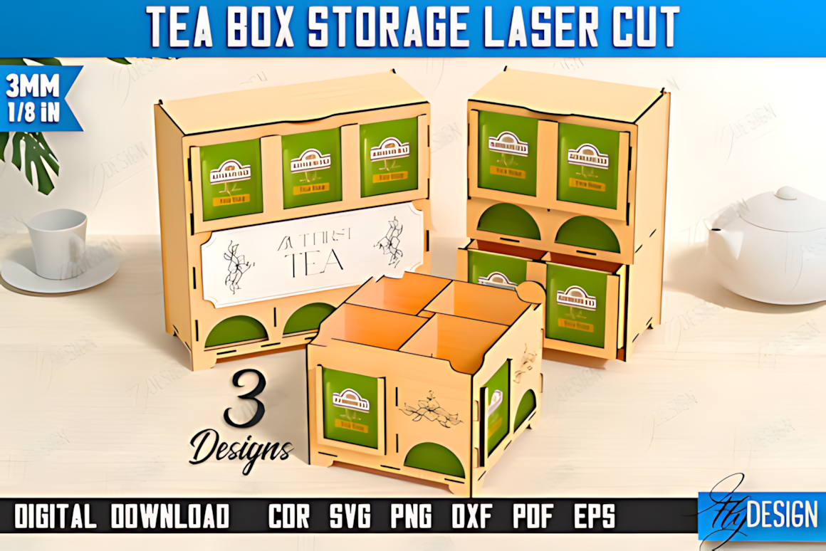 Tea Bag Organizer Laser Cut Bundle