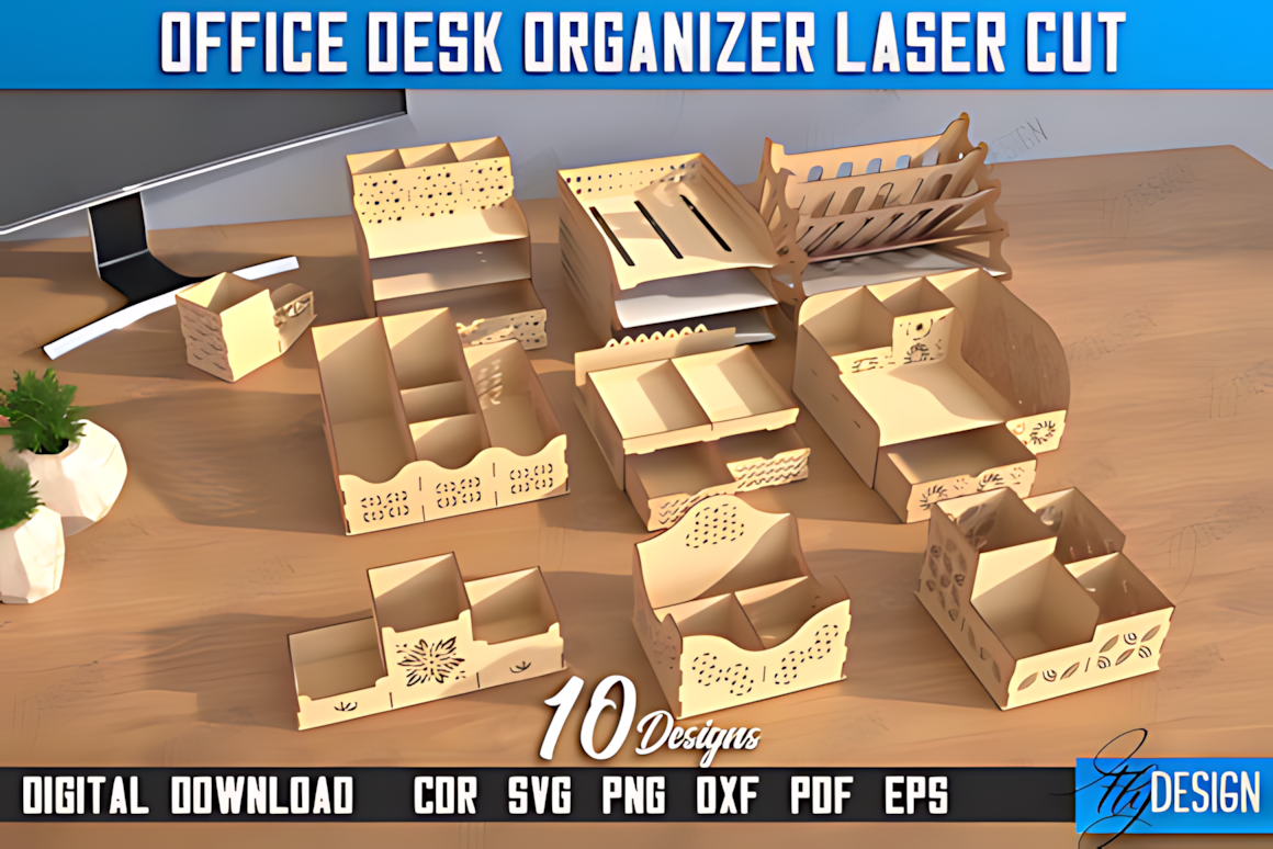 Desktop Office Organizer Laser Cut Set