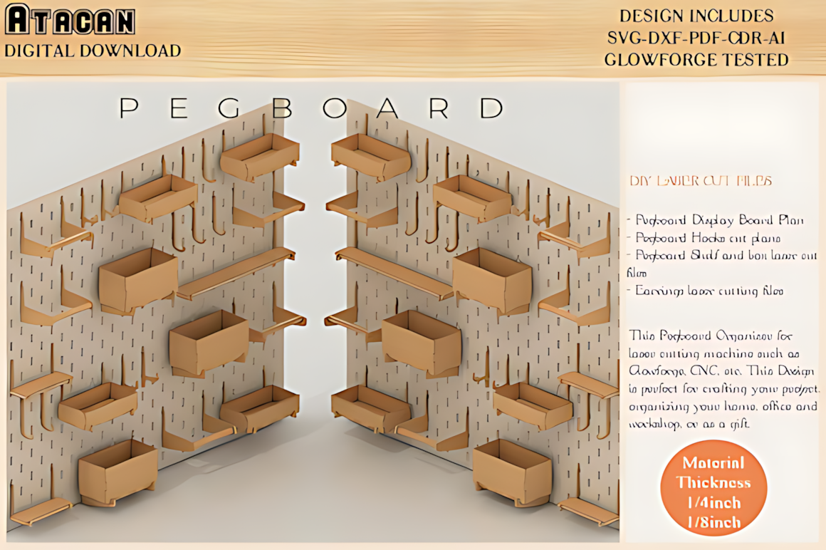 Wall Pegboard SVG Wooden Shelf Peg Board