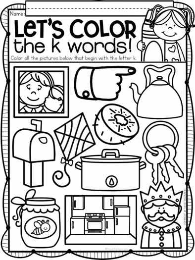 Letter K Worksheets Alphabet Lower and Upper Case | Tracing, Beginning Sounds