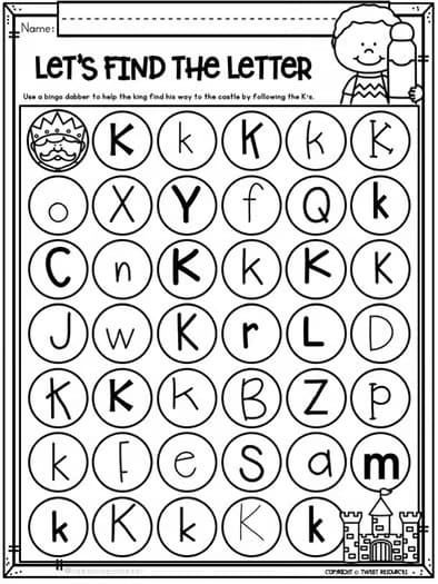 Letter K Worksheets Alphabet Lower and Upper Case | Tracing, Beginning Sounds