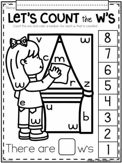 Letter W Worksheets Alphabet Lower and Upper Case | Tracing, Beginning Sounds