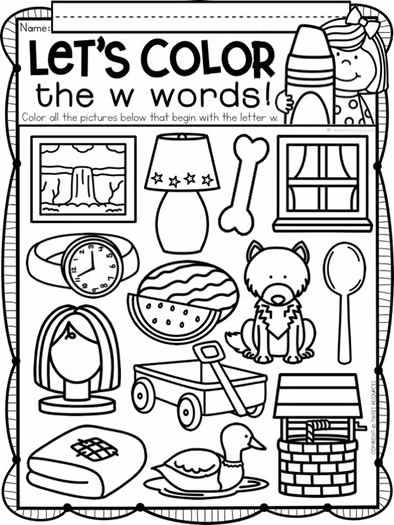 Letter W Worksheets Alphabet Lower and Upper Case | Tracing, Beginning Sounds